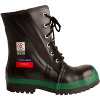 Skellerup Ashley Safety Mid-Calf Height Laced Up Rubber Safety Gumboot Black