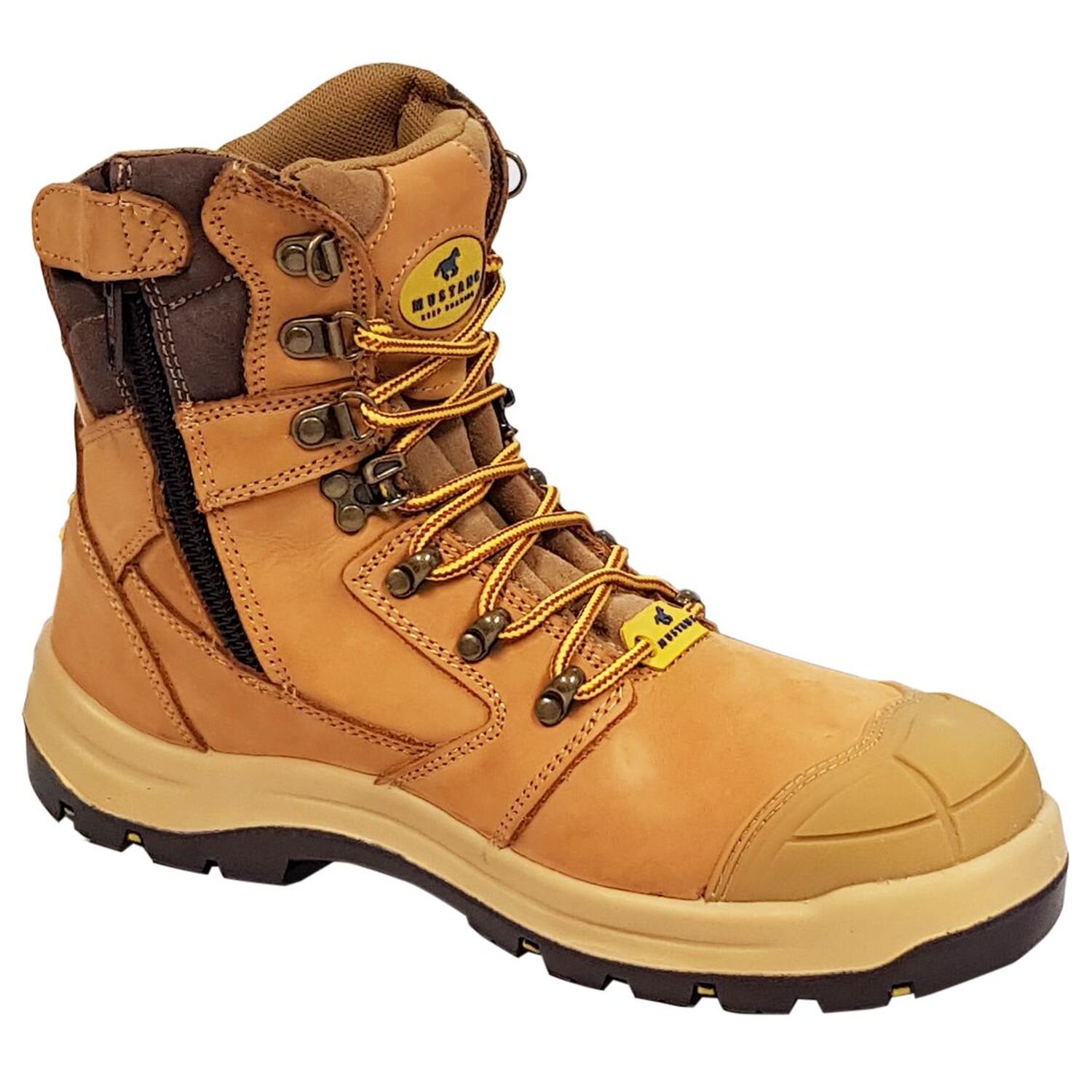 Mustang 7120Z Nitrile Sole 300°C Lace Up Zip Safety Boot with Scuff Cap