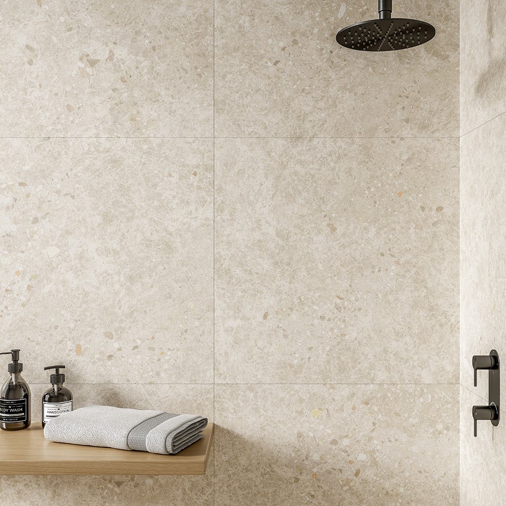 A stone tile, Beige in color to suit Bathroom, Kitchen/Laundry, Living, Splashbacks, Outdoor