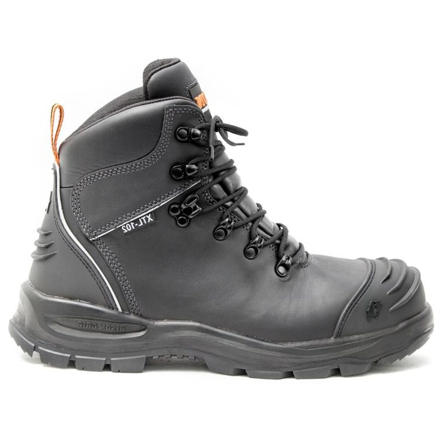 Bison Extreme Ankle Lace Up Safety Boot with Scuff Cap Black