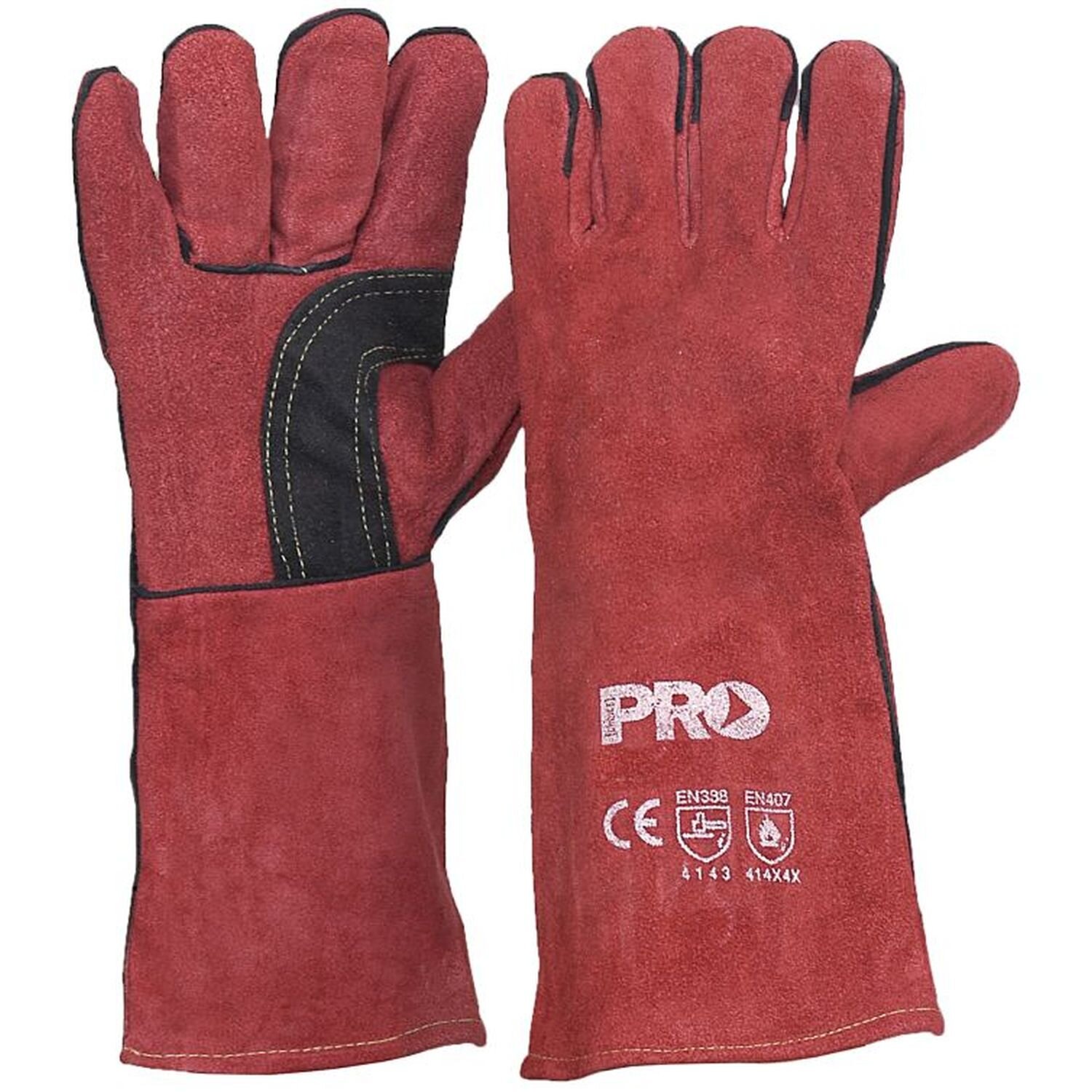 Red Welders Gloves Kevlar Stitching