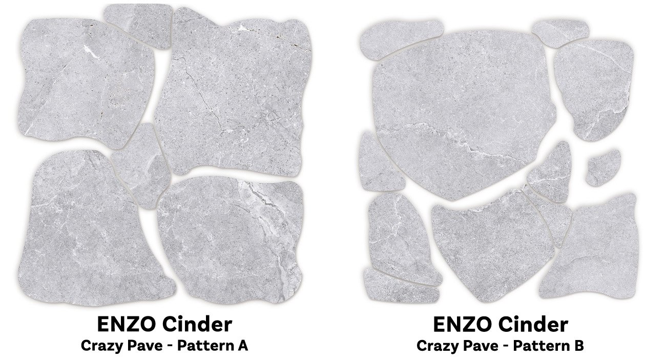 ENZO Cinder SurfaceTec® Crazy Pave 2.16m2/Set (1 box A +1 box B)