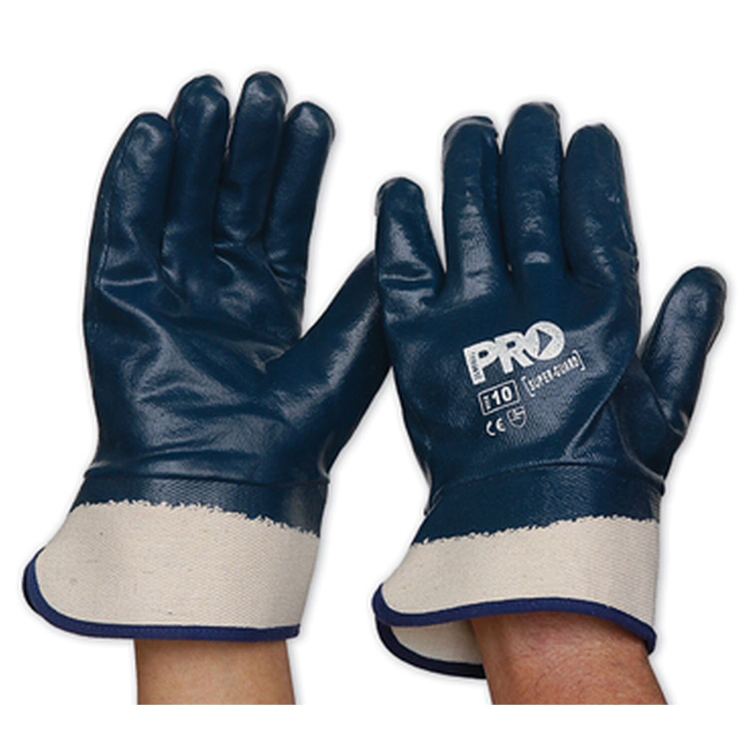 Heavy Duty Full Dip Nitrile Safety Cuff Glove (Pkt 12)