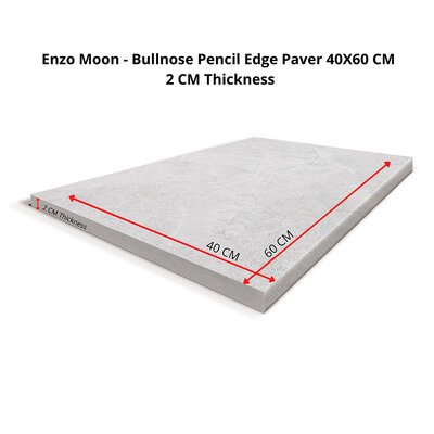 Enzo Moon  40X60 20mm Bullnose-Pencil Edge