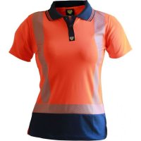 Womens Hi Vis Day/Night Segment Tape Short Sleeve Microfibre Polo