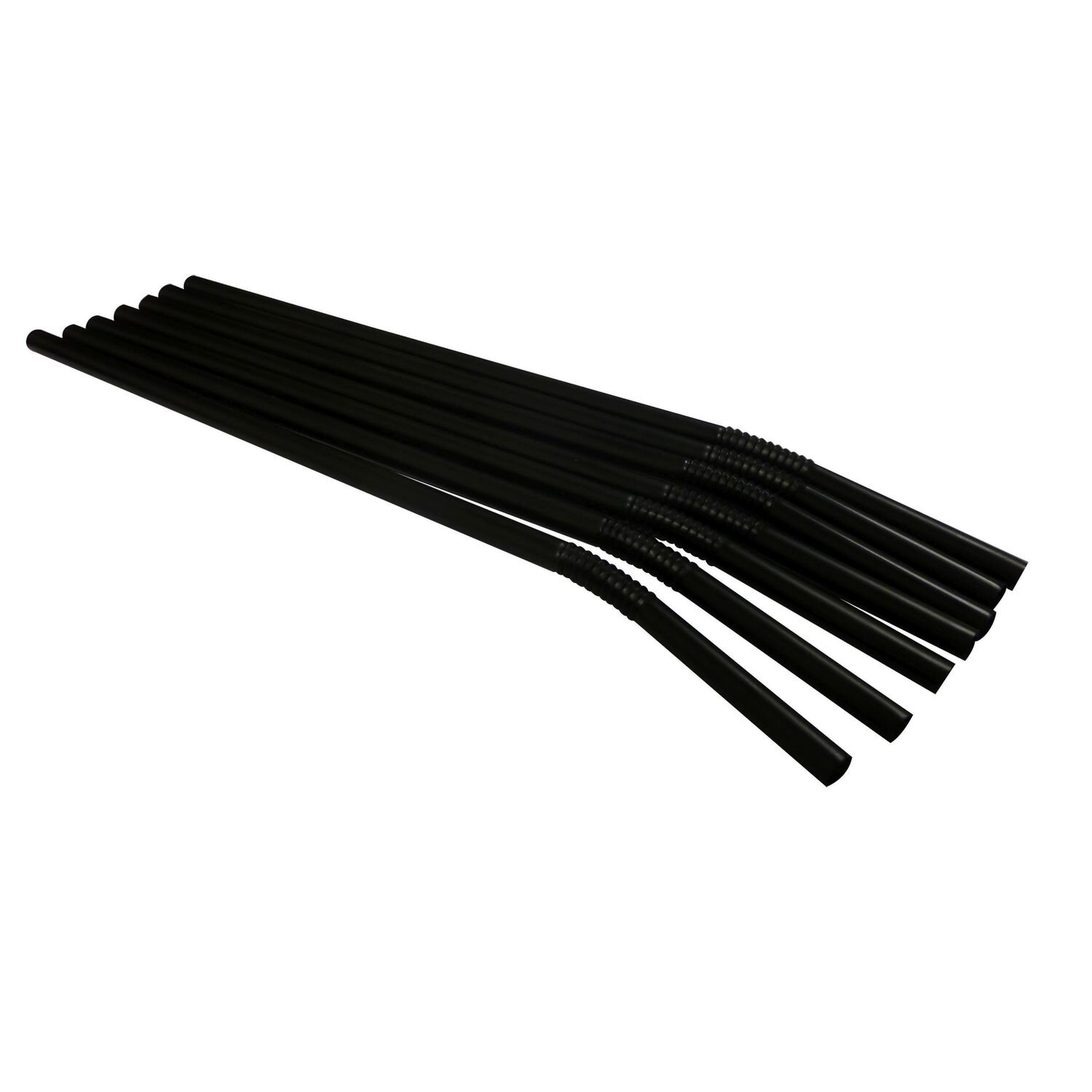 Black Flexi Straw Unwrapped Pkt 250