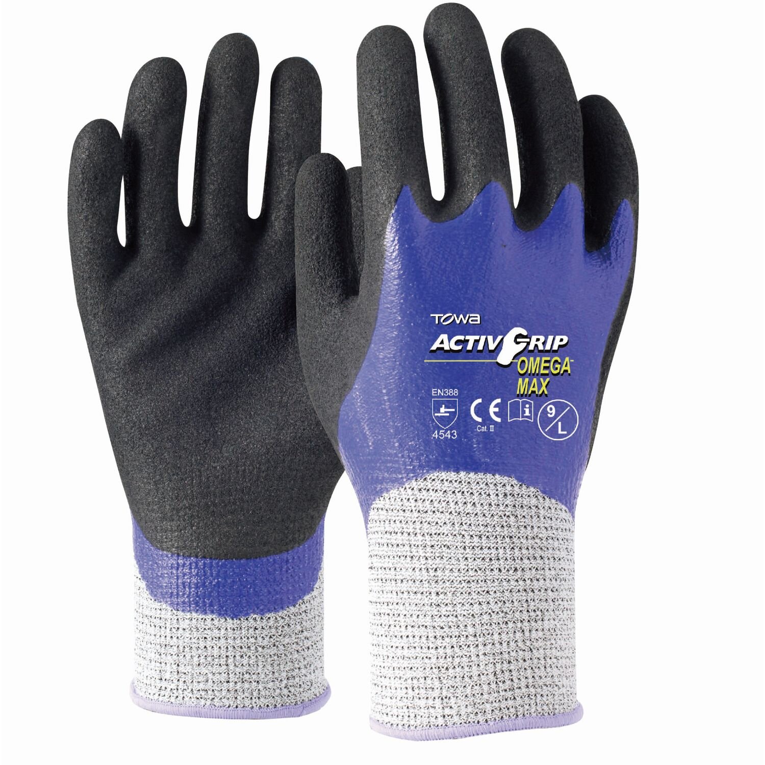 ActivGrip Omega Max Cut 5 Double Nitrile Full Dip Glove (Pkt 12)