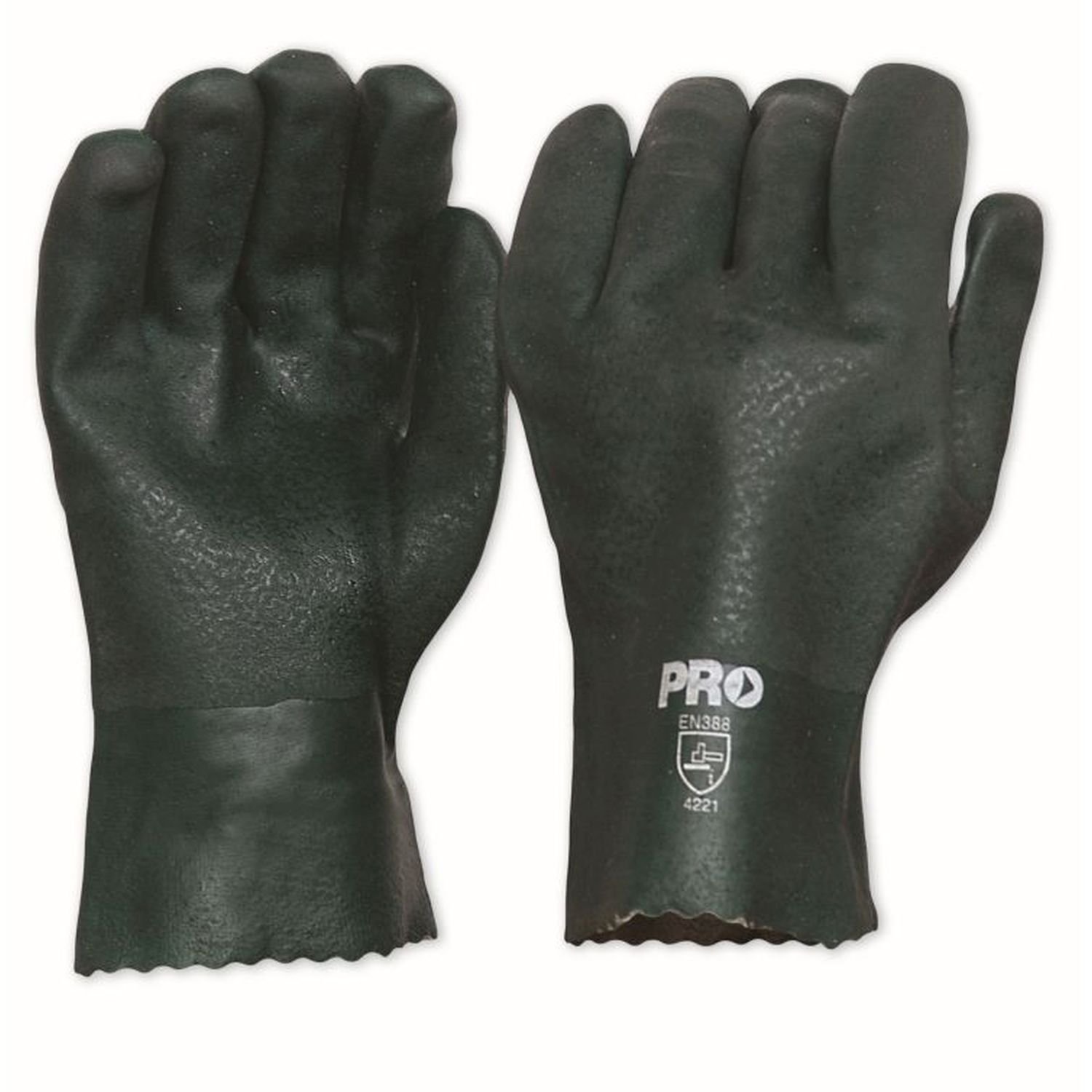 Green PVC Double Dipped 27cm Gloves