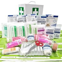 1-50 Industrial First Aid Kit White Metal Wall Mount Box