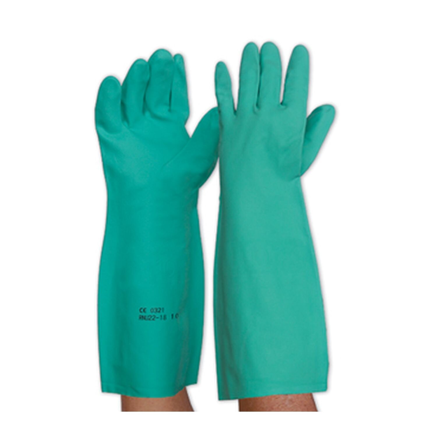 Nitrile Chemical Gauntlet Glove Green 45cm