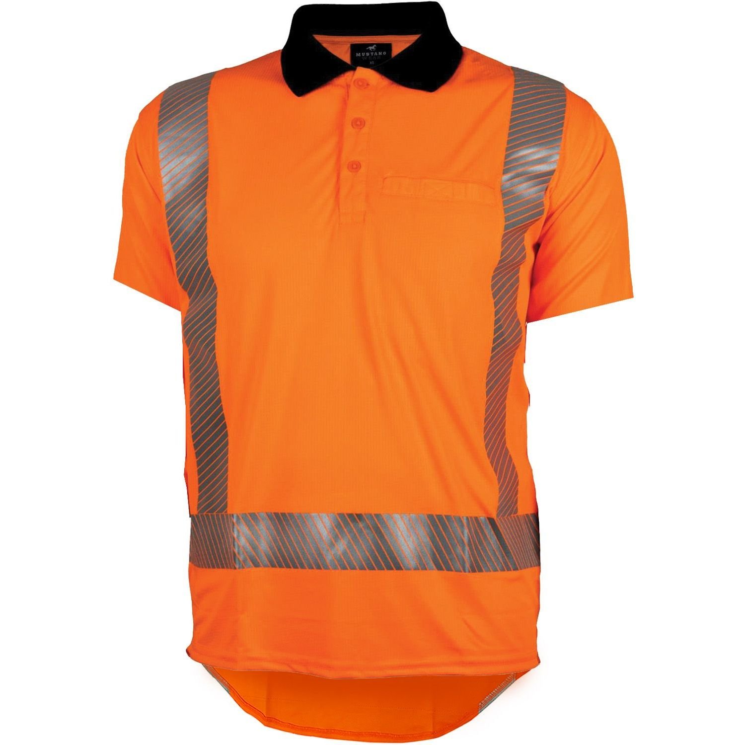 Mustang Wear Hi Vis TTMC-W23 Lightweight Sport Weave Stretch Short Sleeve Polo