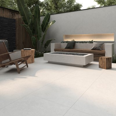 A stone tile, white in color to suit Bathroom, Kitchen/Laundry, Living, Outdoor