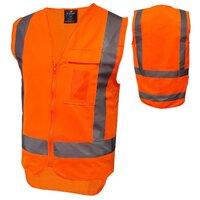 Mustang Wear Hi Vis TTMC-W17 H-Pattern Sleeveless Zip Safety Vest