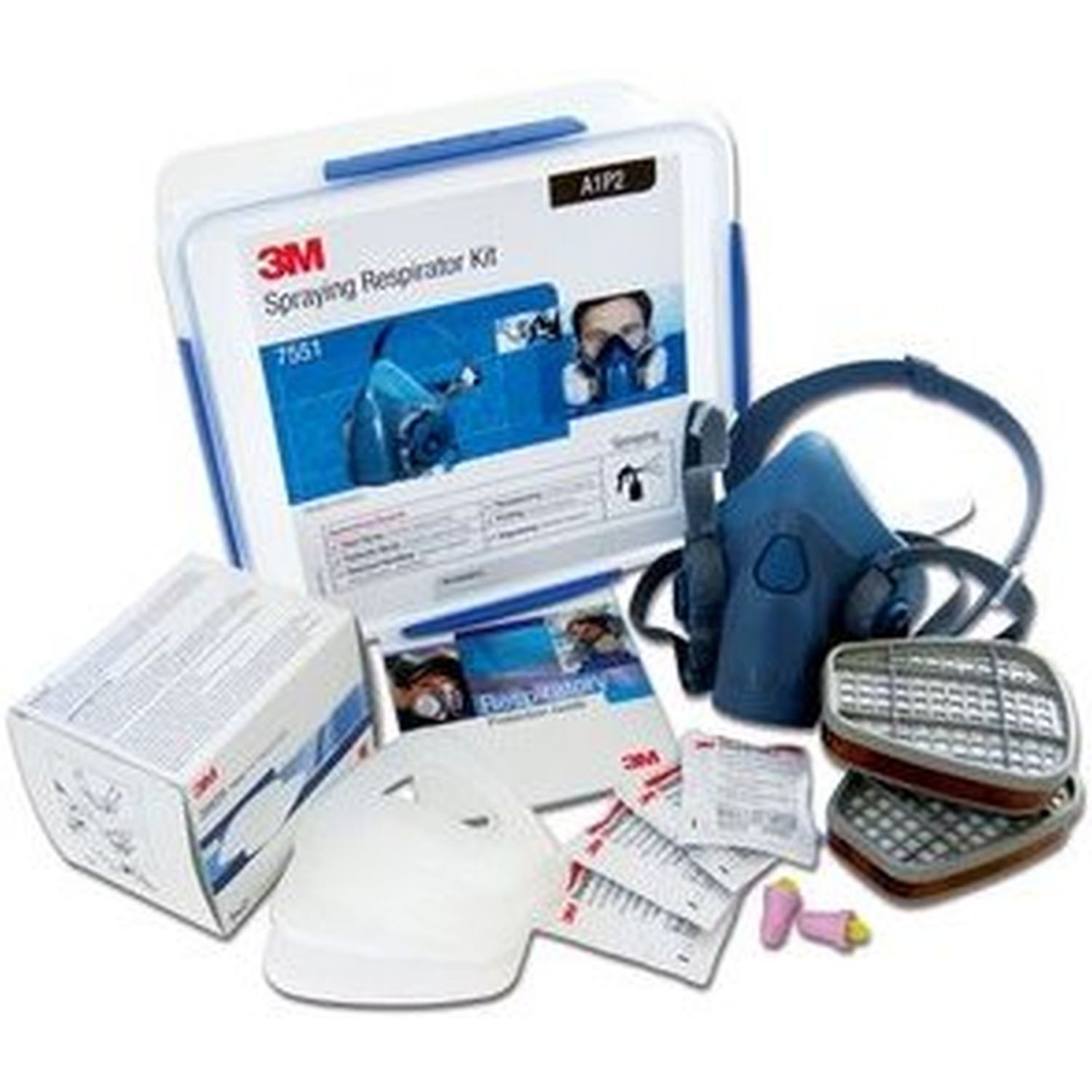 3M 7551 Silicone Mask Spraying Respirator Kit A1P2 Medium