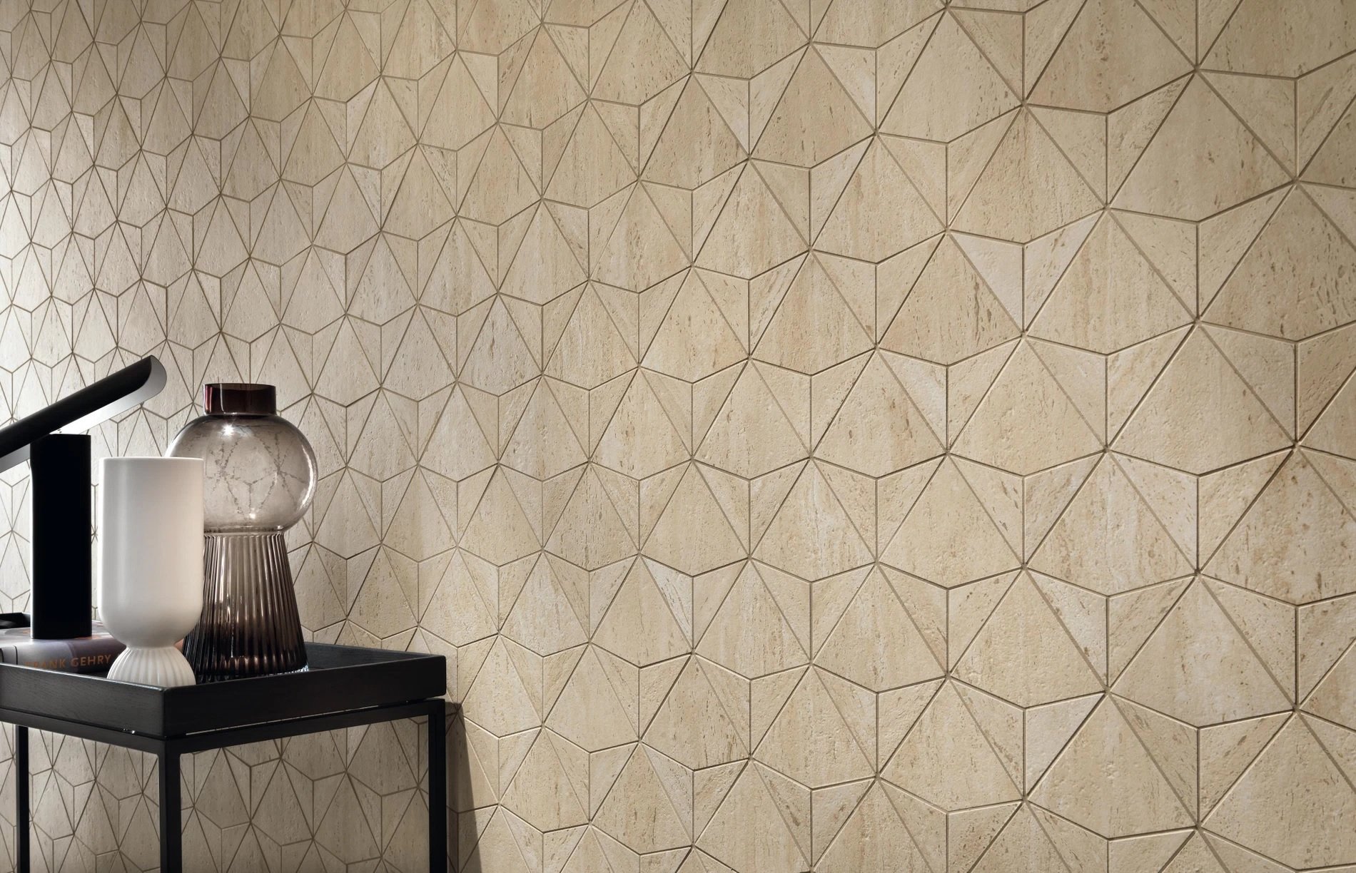 MarvelTravertine Pearl Mosaico Origami 28x41.2