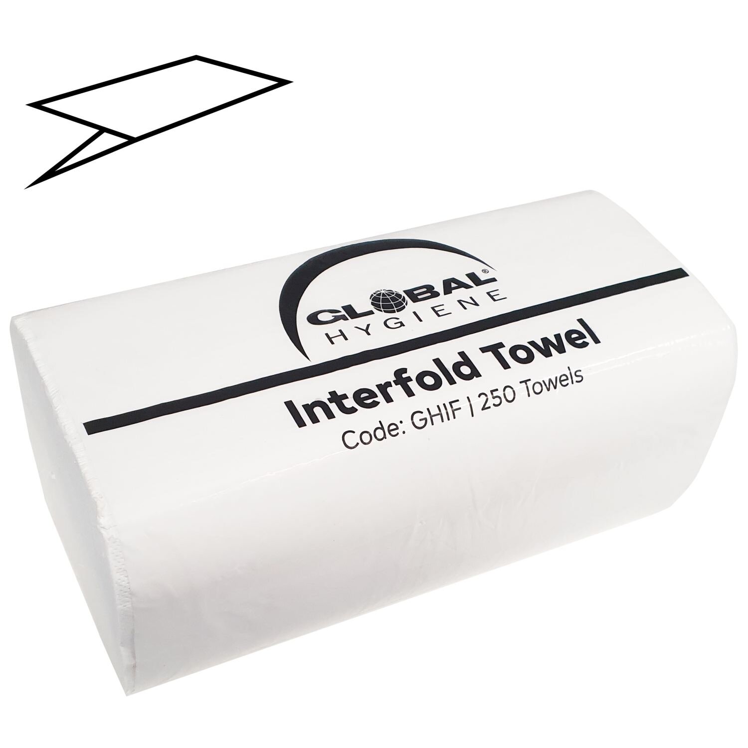 Global Hygiene Premium Interfold Hand Towel 250 Sheet x 16 Pack