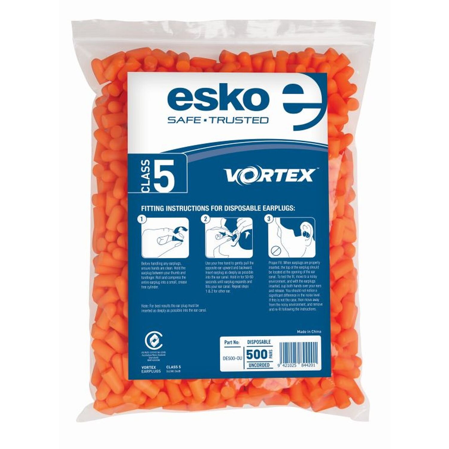 Esko Vortex Earplug Refill Bag 500 Pairs