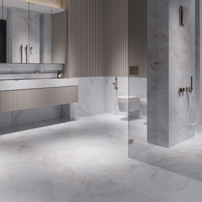 A marble tile, Grey in color with warm veining to suit Bathroom, Kitchen/Laundry, Living, Splashbacks