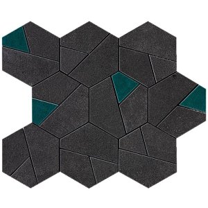 BOOST Hexagon Tarmac & Jade Bathroom Tiles