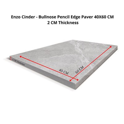 ENZO Cinder 40X60 20mm Bullnose-Pencil Edge