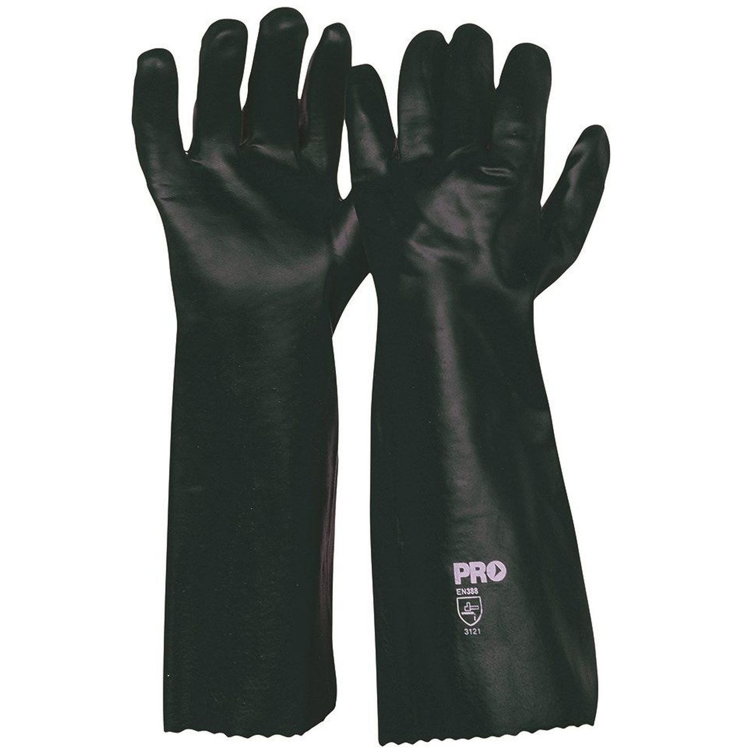 Pro Green PVC Double Dip Sandy Coat Glove 45cm