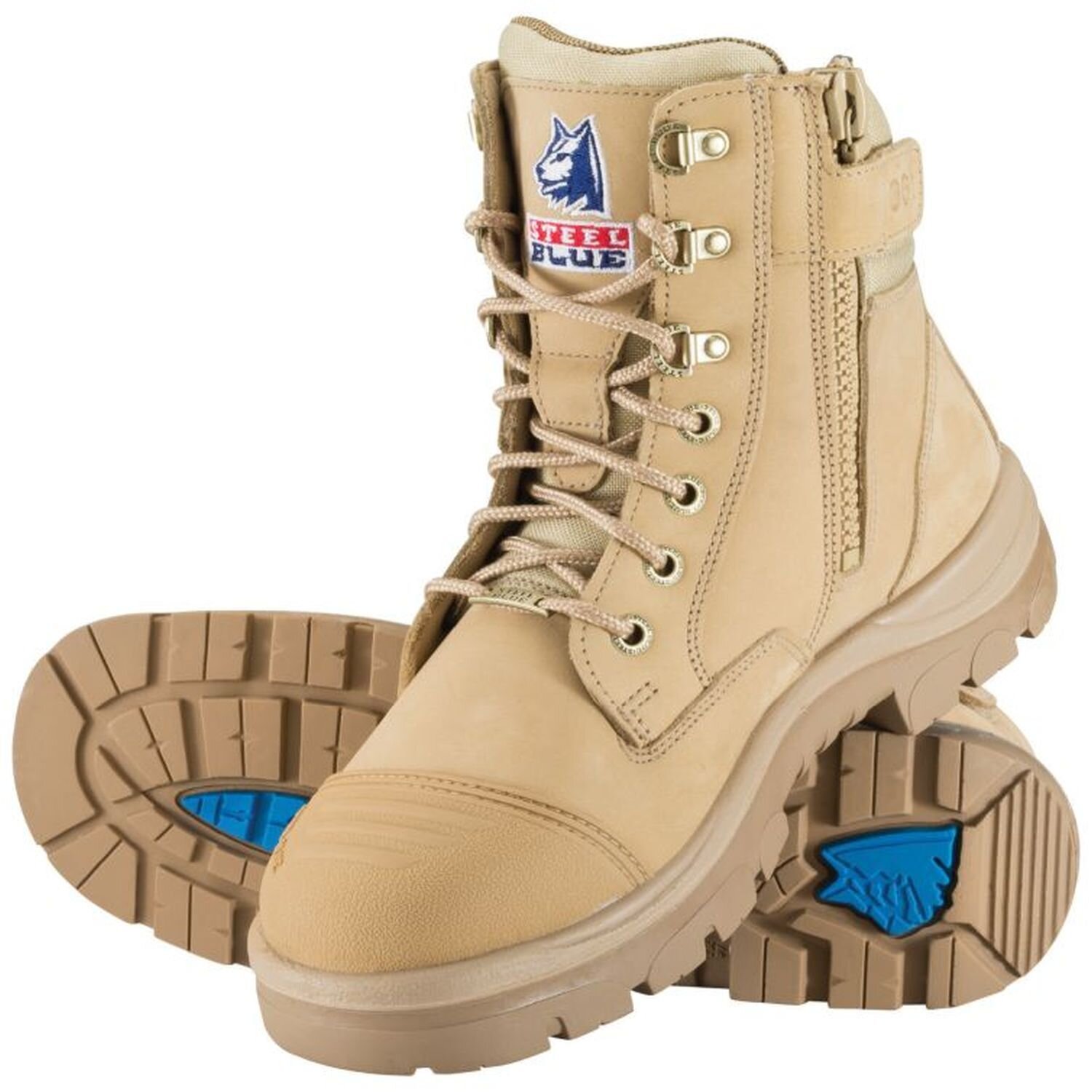 Steel Blue Southern Cross Lace Up Zip Side 150mm Safety Boot with Scuff Cap