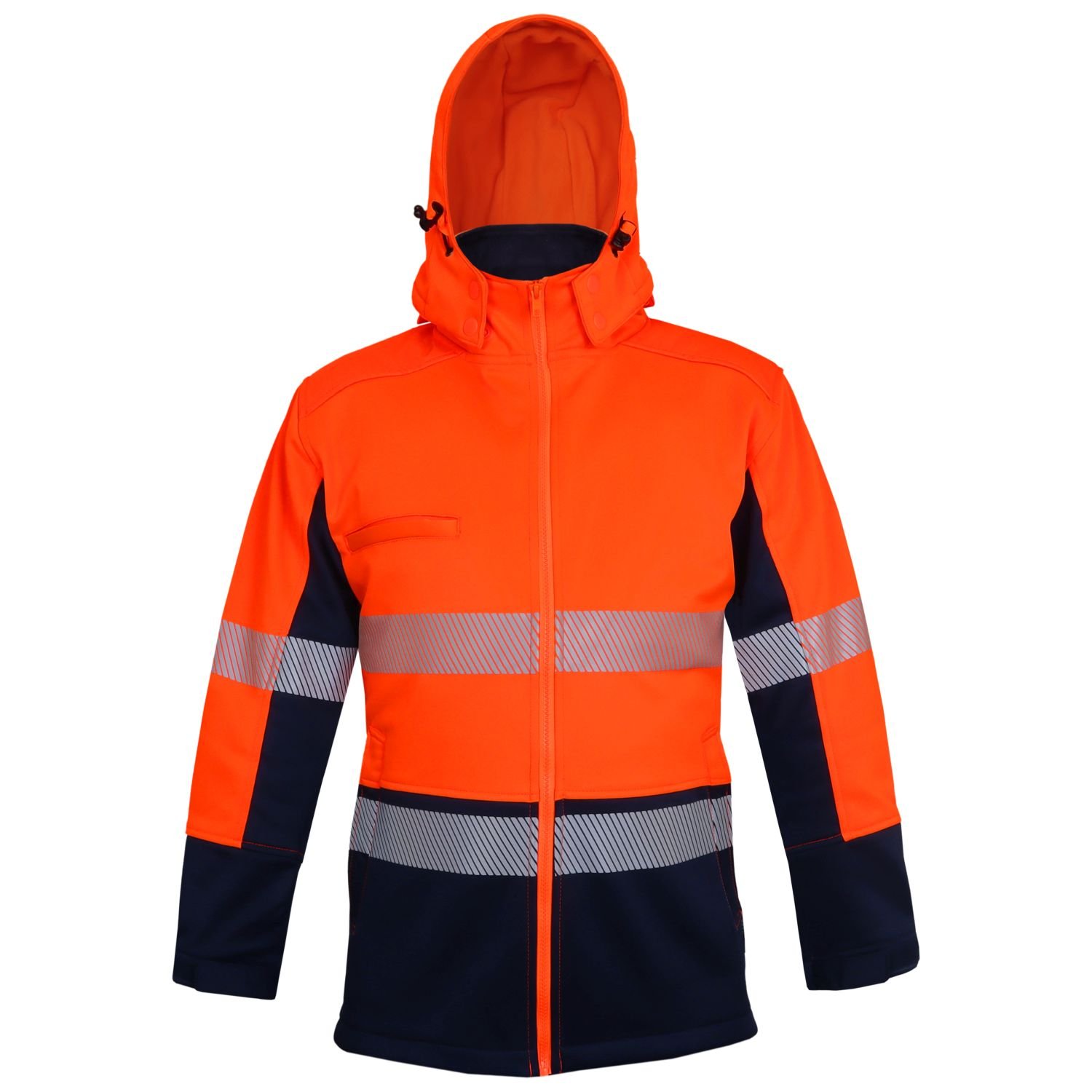 Mustang Wear Hi Vis Day/Night Full Zip Pique Fleece Jacket with Removable Hood