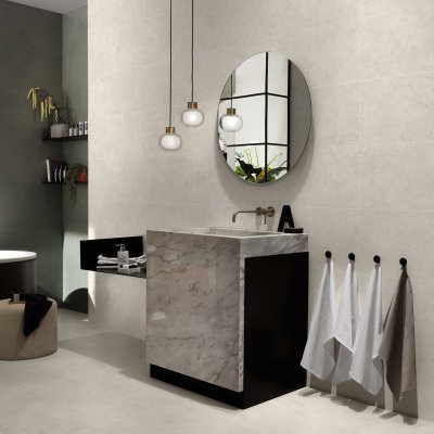 A stone tile, white in color to suit Bathroom, Living, Laundry, Outdoor