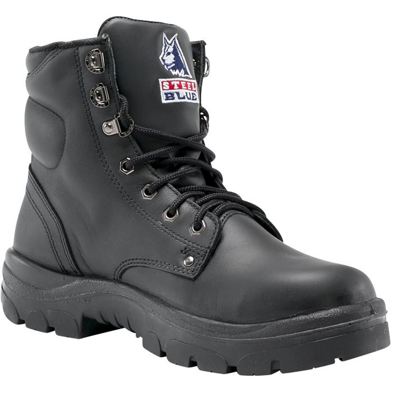 Steel Blue Argyle Lace Up 150mm Safety Boot Black Sizes 15 & 16 Only