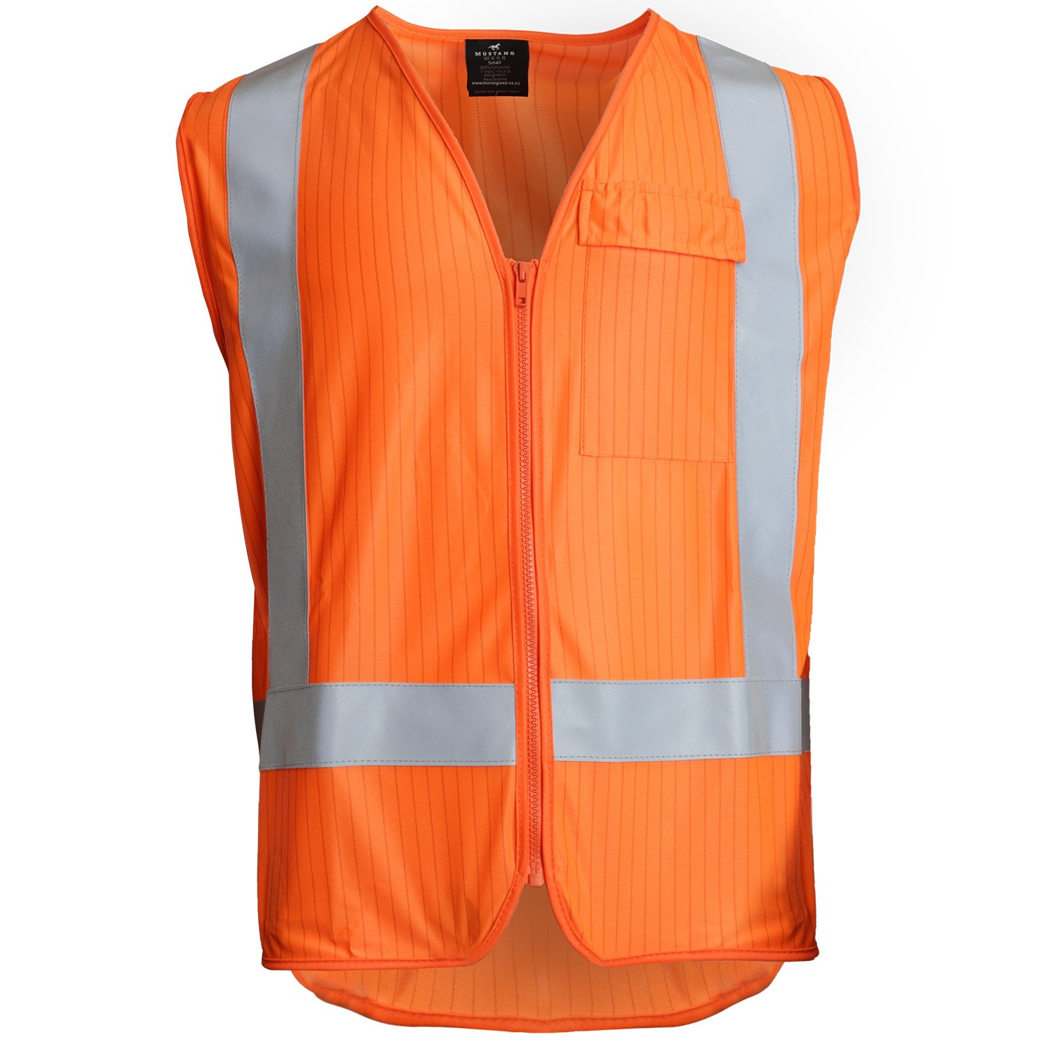 Mustang Wear TTMC-W23 Fire Retardant X-Back Sleeveless Zip Safety Vest