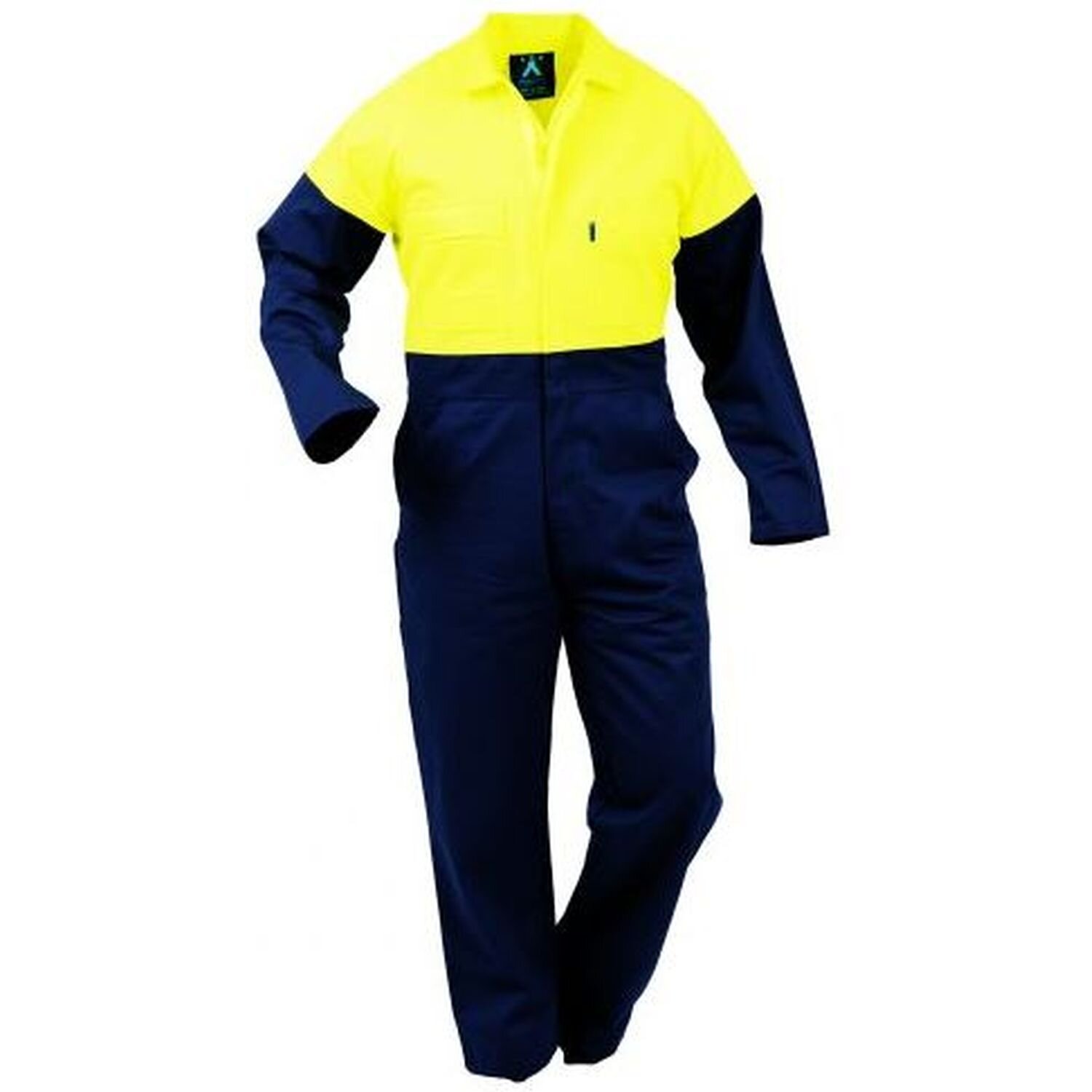 Hi Vis Day Only Plastic Zip Cotton Overall 300gsm