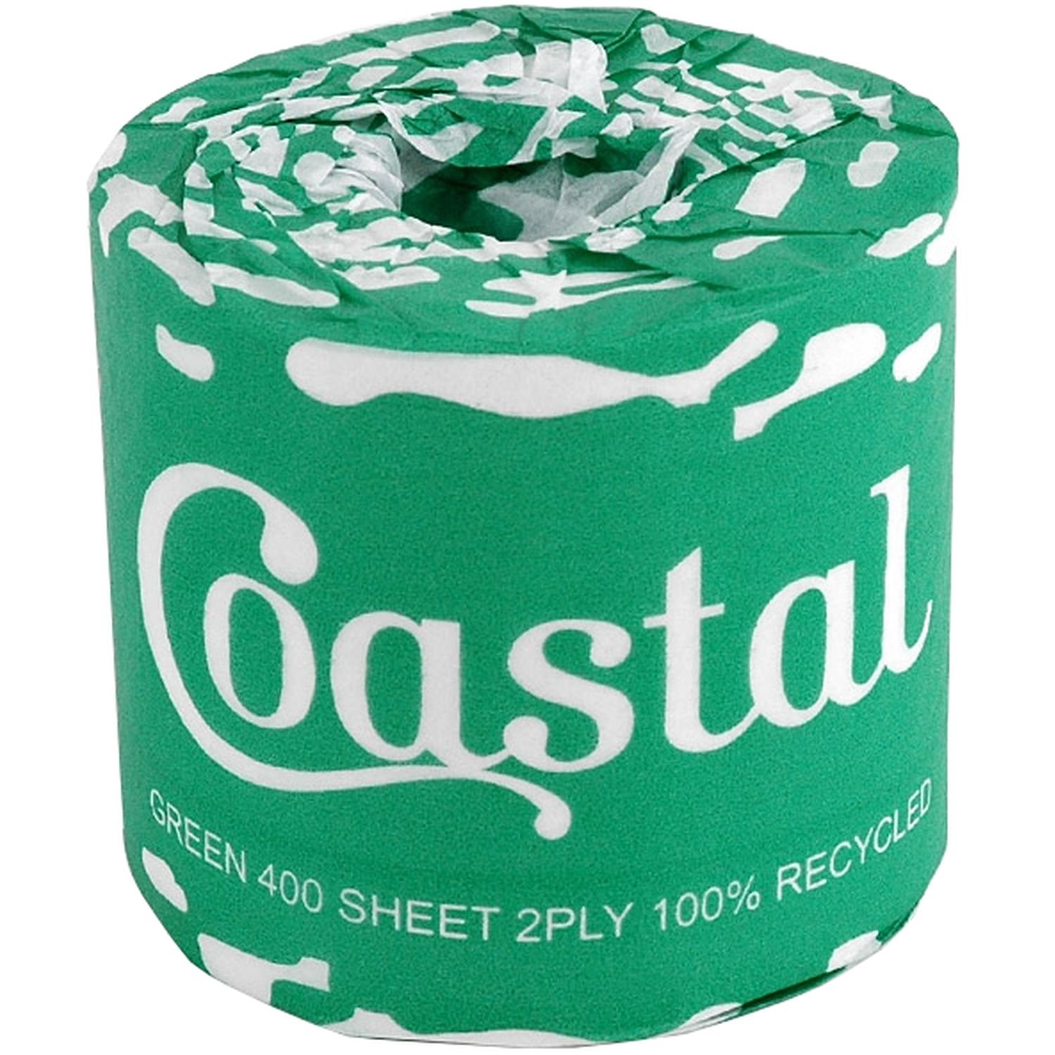 Coastal Green Recycled 400 Sheet Toilet Roll x 48 Ctn
