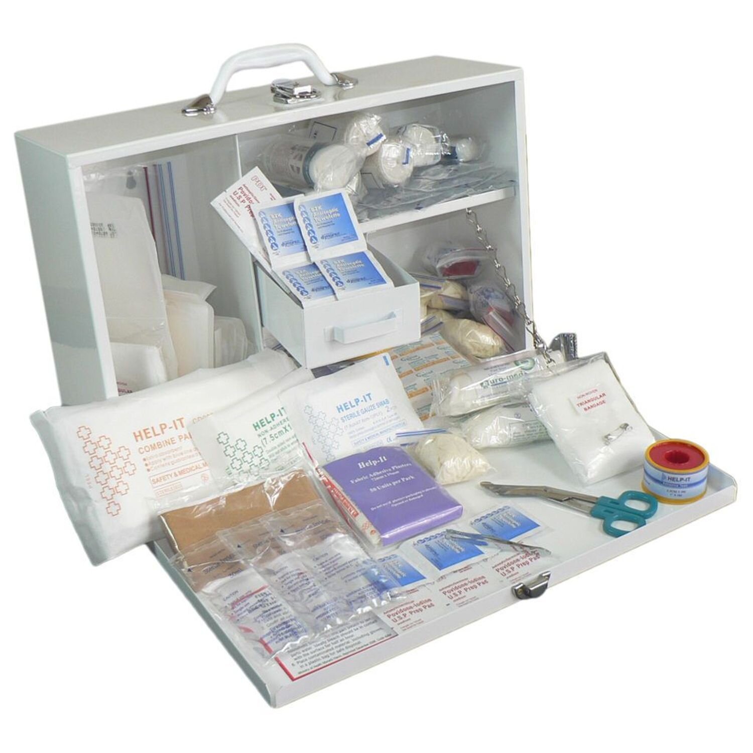 1-50 Industrial First Aid Kit Metal Wall Mount Box