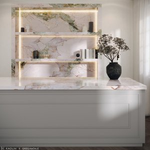 A marble tile, Mixed Colours in colour to suit Bathroom, Kitchen/Laundry, Living, Splashbacks, designed by Greg Natale.