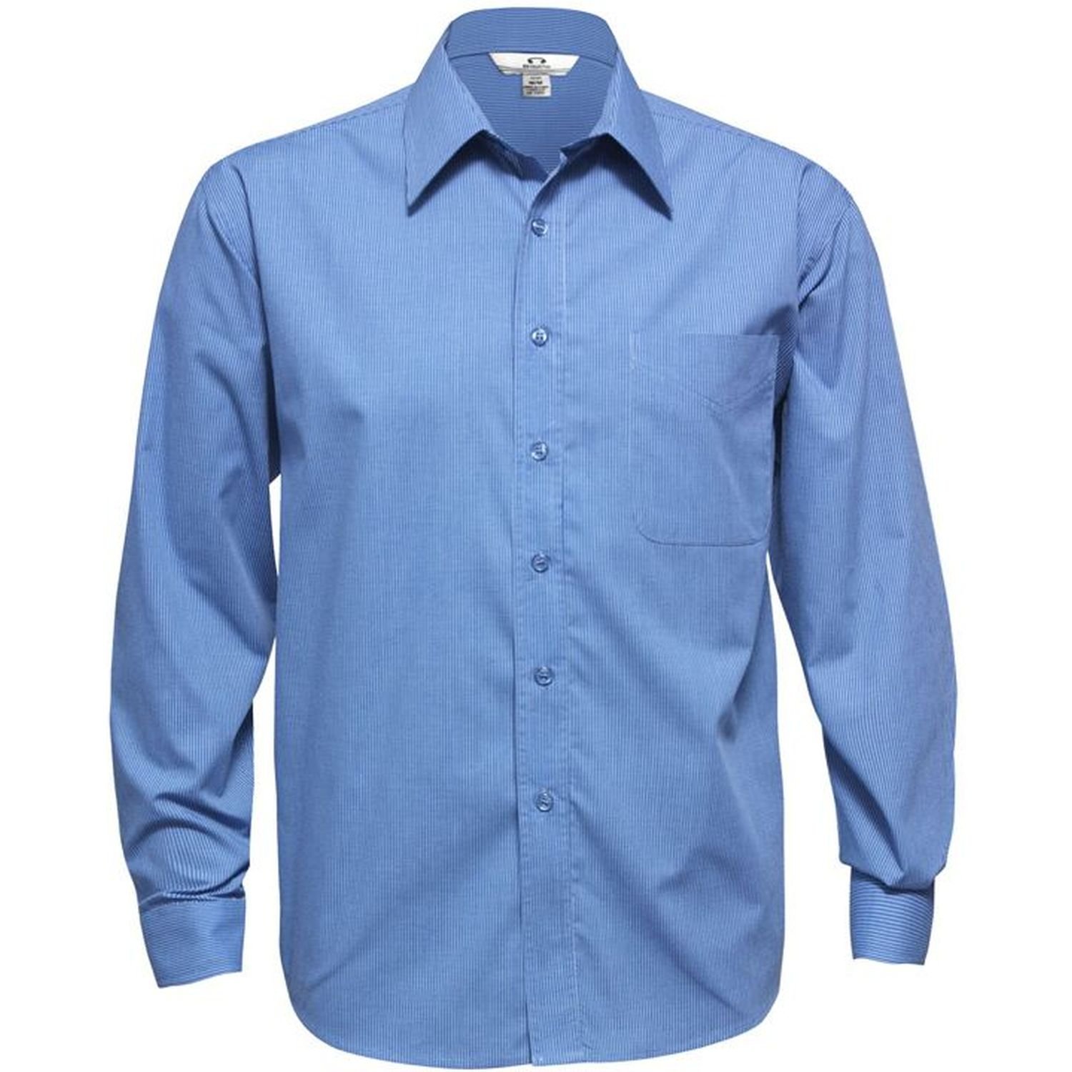 Mens Micro Check Long Sleeve Polycotton Shirt