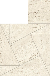 MarvelTravertine White Mosaico Tessellation 22x26