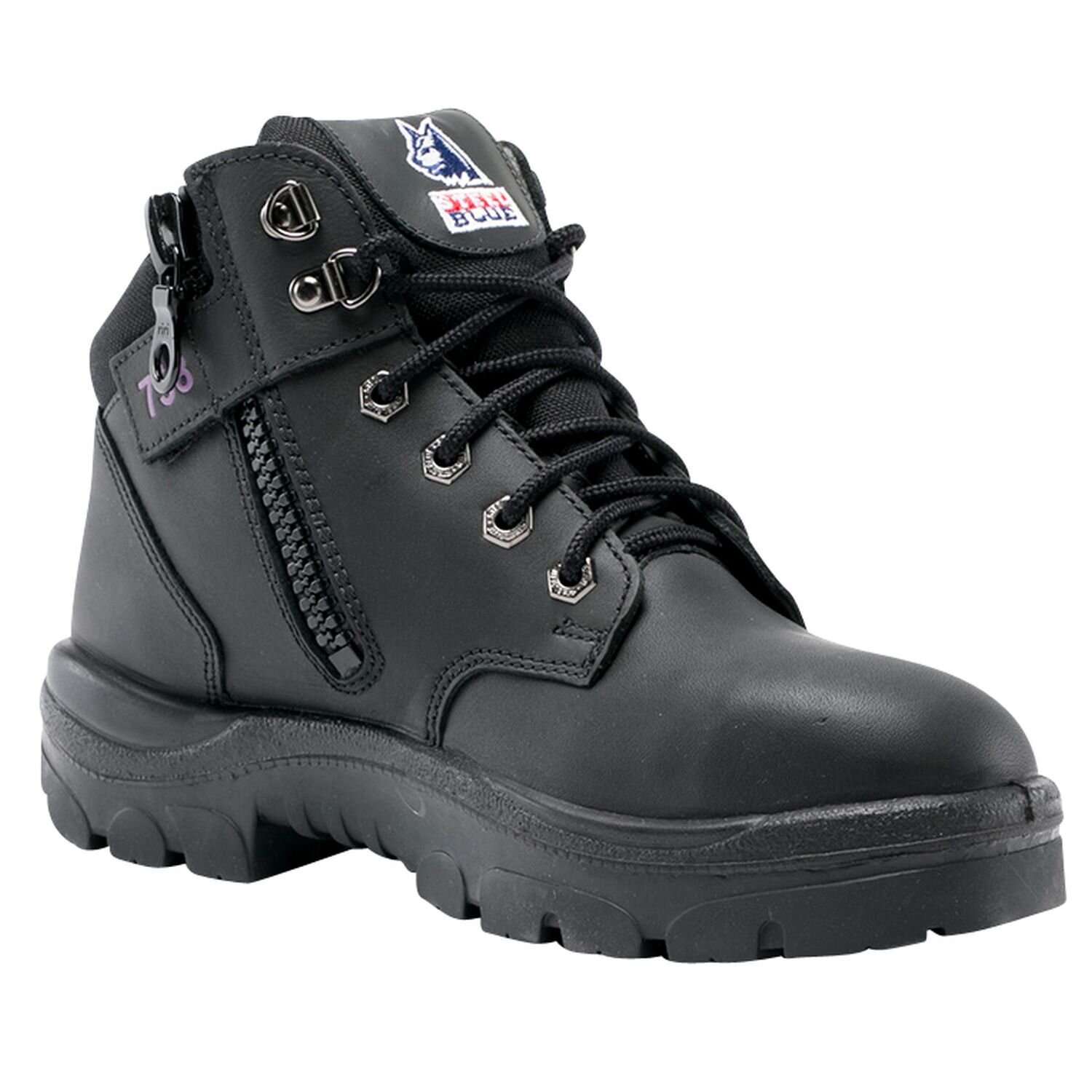 Steel Blue Parkes Women's Lace Up/Zip Safety Boot Black