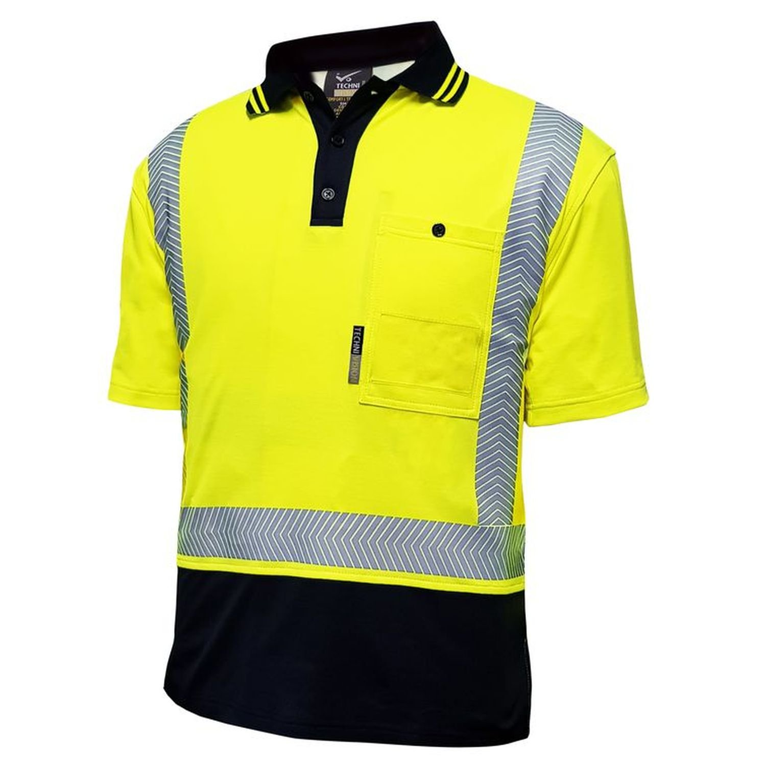 Mustang Wear Hi Vis Day/Night Cotton Back Segmented Short Sleeve Polo