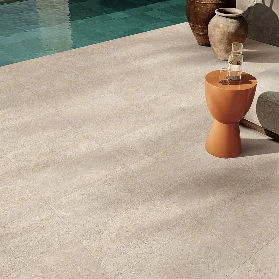 A stone tile, white in color to suit Bathroom, Kitchen/Laundry, Living, Outdoor, Pool Areas