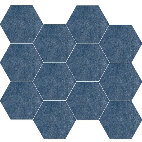 Bloom Navy Hexagon Mosaic Splashbacks Tiles