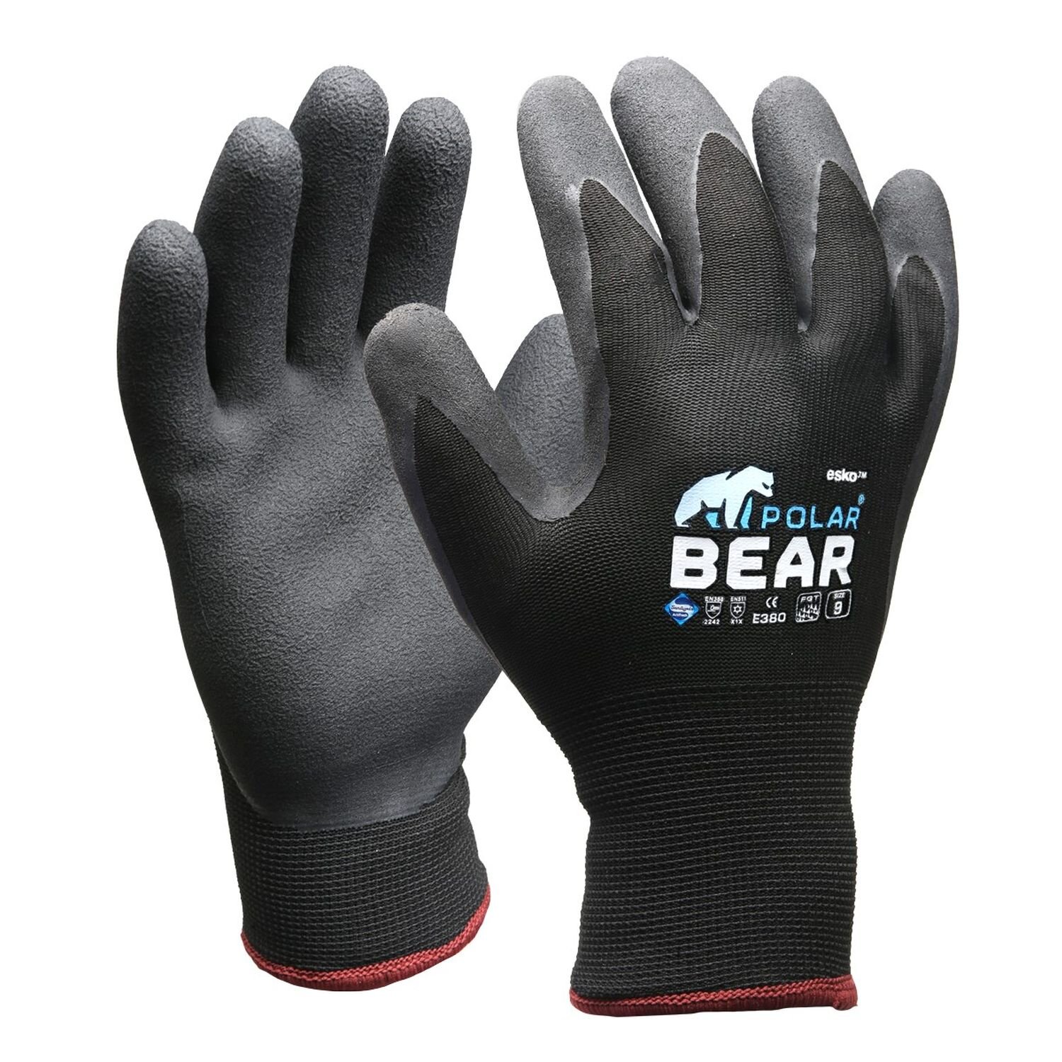 Polar Bear Thermo Winter Gloves Grey/Black