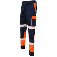 Mustang Wear Cargo Trouser Hi Vis Segment Tape Elastic Waist Lightweight Stretch Ripstop Vented