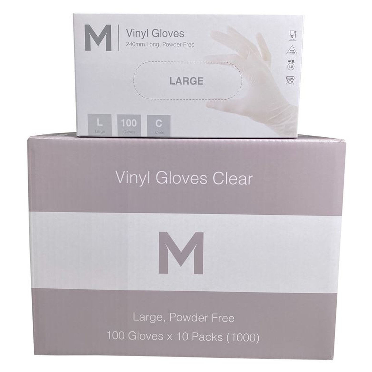 Vinyl Powder Free Gloves Box 100