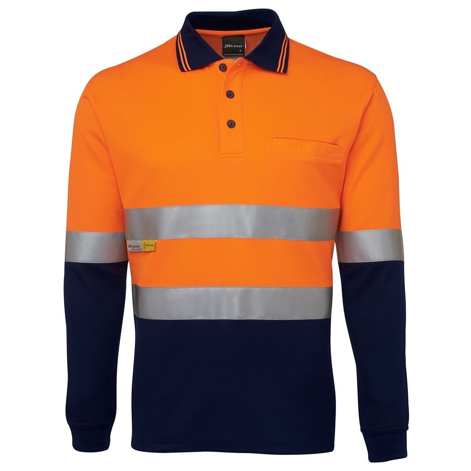 Hi Vis Day/Night Long Sleeve Cotton Back Polo